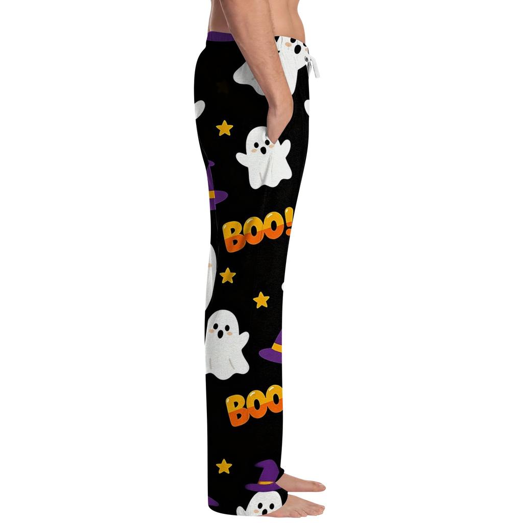 Men's Halloween Print Drawstring Lounge Pants Casual Sleepwear Soft Comfortable Fit Relaxed Style