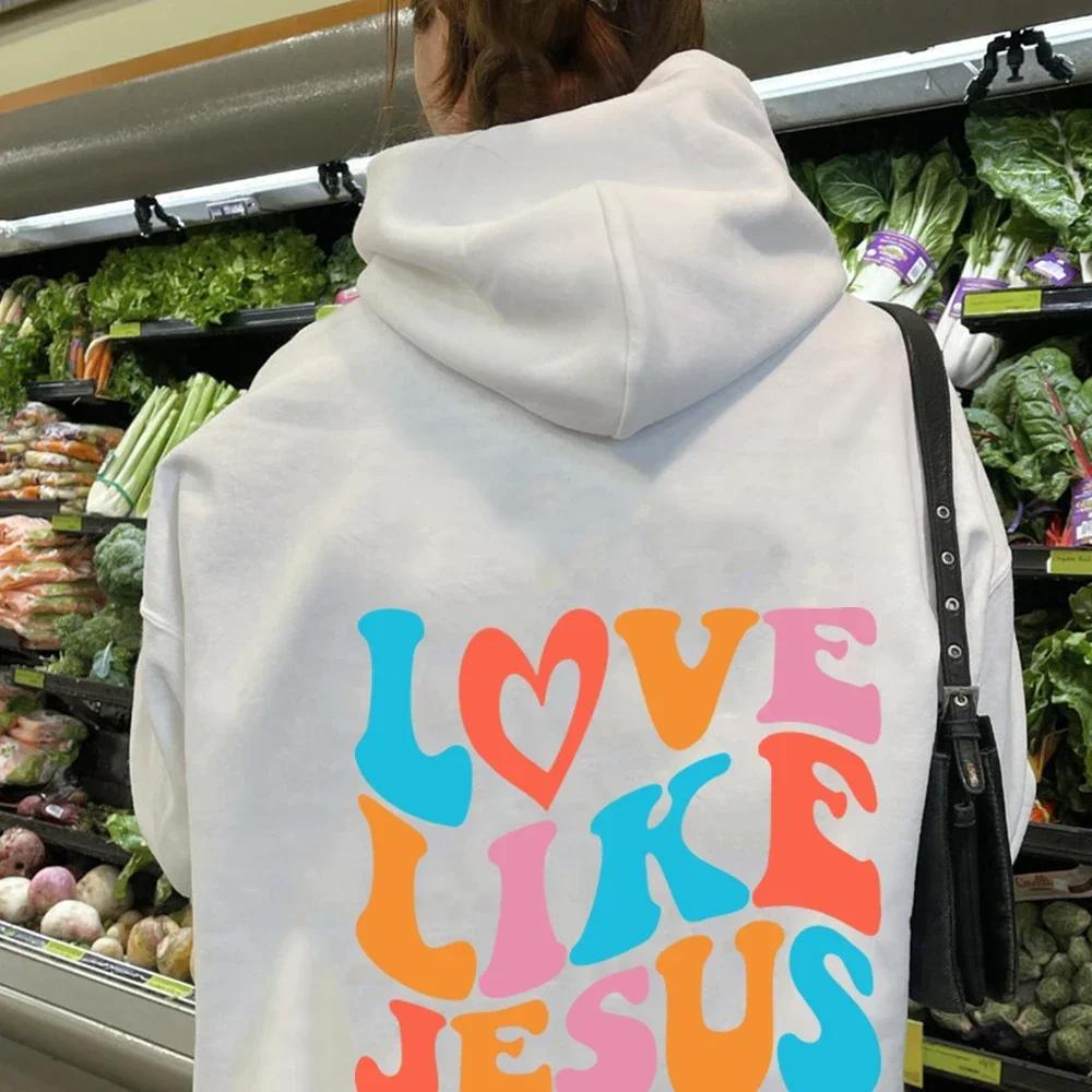 Love Like Jesus Hoodies Autumn Winter Christian Bible Men Women Hip Hop Pullover Comfortable Fleece Thick Warm Sweatshirts