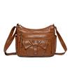 Retro leather bag women's new fashionable large-capacity middle-aged mother bag light casual messenger bag women
