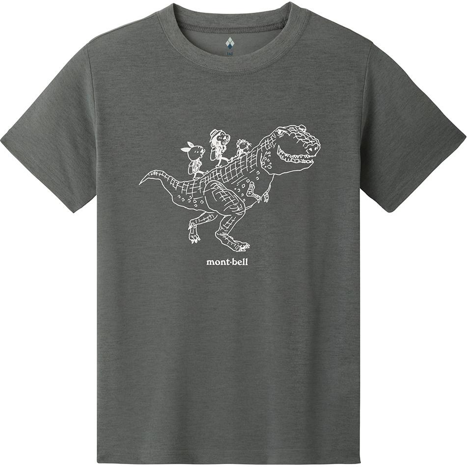 

MONTBELL Футболка Детская Одежда Мультяшный Принт Букв Круглый Вырез Короткий Рукав Детская 160 темно-серого