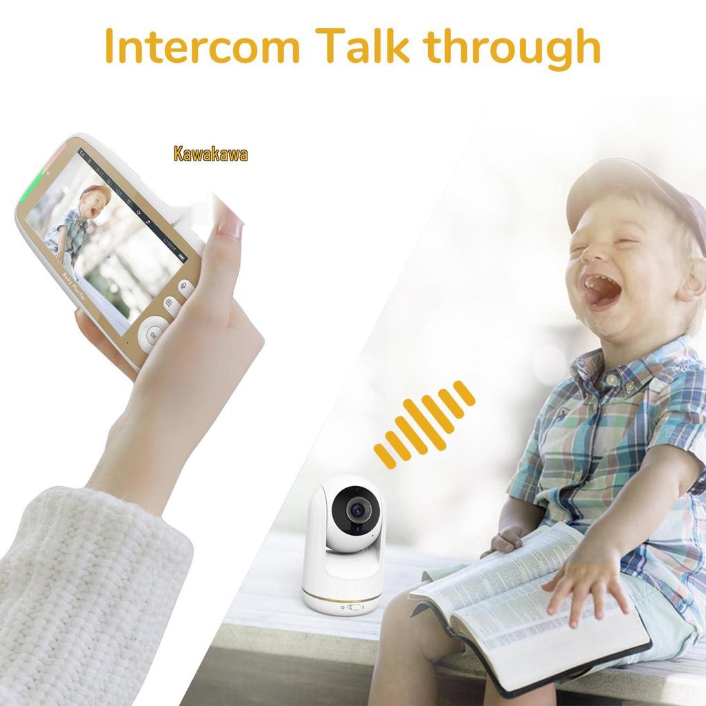 HD Wireless Baby Monitor with Gimbal Camera, Room Temperature Detection, and 5.0" Screen