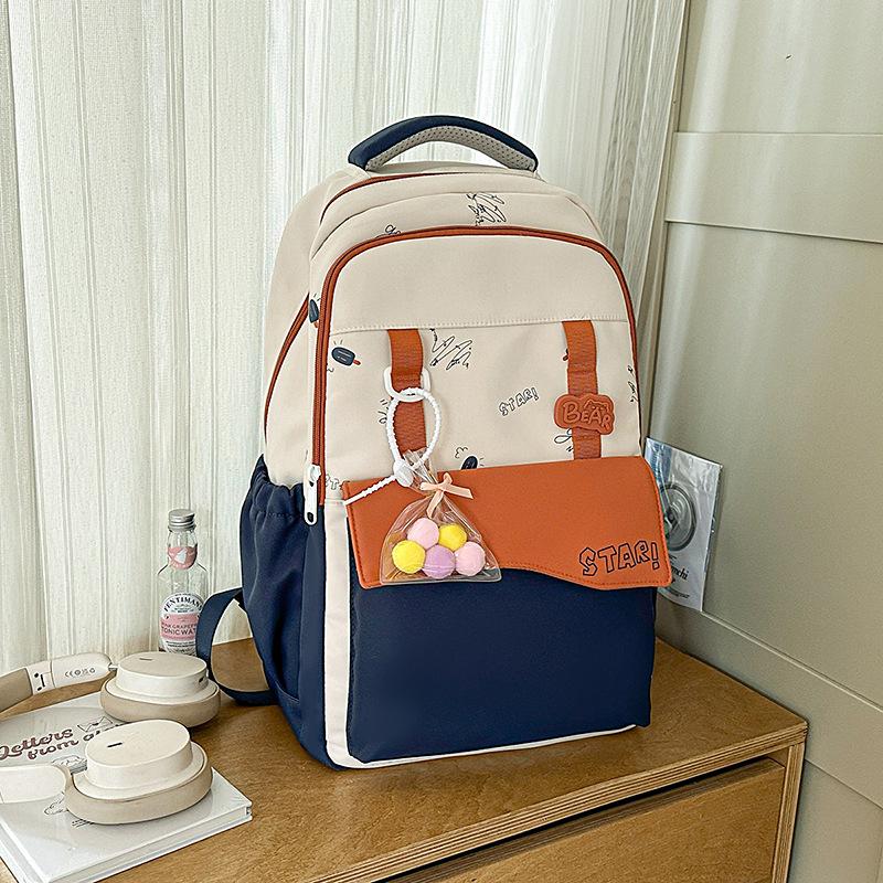 College style schoolbag for high school girls simple light travel backpack junior high school student large capacity casual student backpack