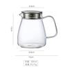 OULOVECO Glass Teapot with Stainless Steel Filter, Transparent Teapot for Hot and Cold Water, Non-Slip Lid, Large Handle, Suitable for Drinking Hot or