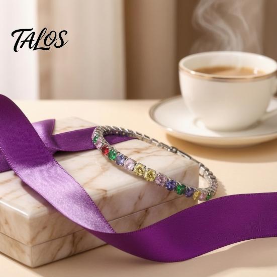 Bracciale Statement Versatile 2MM Tennis per Donne Ragazze Teen, Bracciale Colorato con Zirconia Cubica per Tutti i Giorni, Impilabile Scintillante con Strass Quadrati