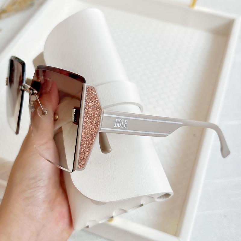 1pc Oversized Ombre Lens for Women Men Cut Edge Rimless Glasses Casual Eyewear