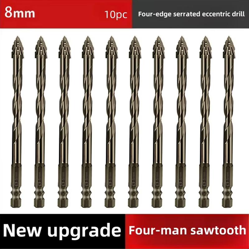 4-Blade Saw Tooth Eccentric Drill Bit for Wood/Metal/Concrete,High-Speed Steel,Heat-Resistant,Professional Rotary Tool Accessory