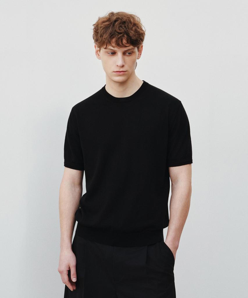 Jeilium Cotton Summer Essential Round Neck Black (Dry Touch)