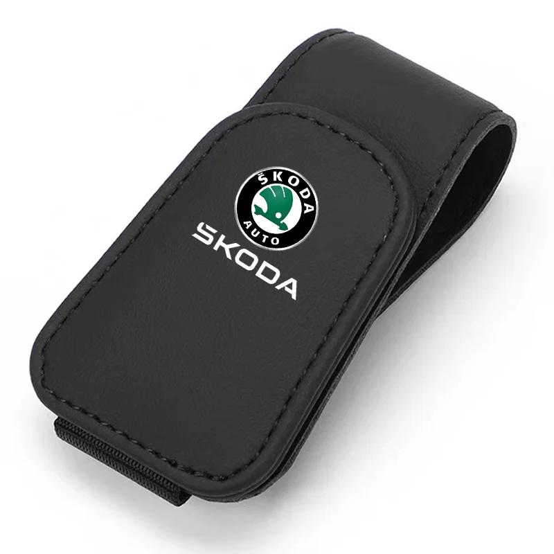Universal Car Auto Sun Visor Glasses Box Sunglasses Clip Card Ticket Holder for Skoda octavia 2 a7 a5 rapid fabia yeti superb
