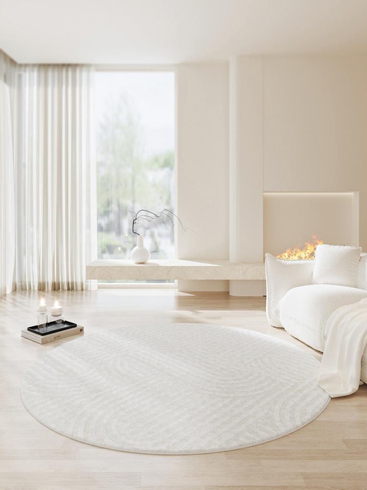 Cream Style Living Room Decoration Plush Carpet Fluffy Soft Study Rug Round Rugs for Bedroom Thicken Anti-slip Bedside Floor Mat