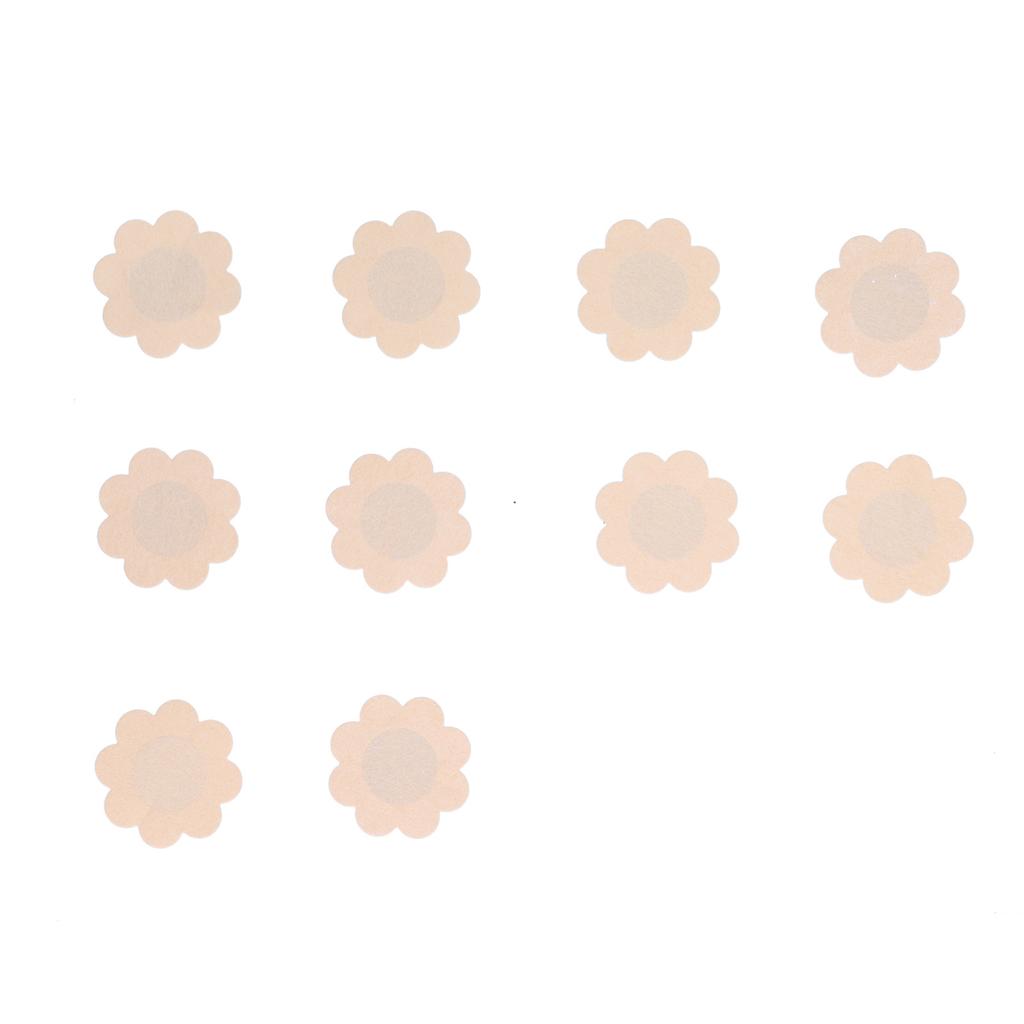 5 Pairs Disposable Breast Pasties Comfortable Beige Adhesive Bras Invisible Nipple CoversFlower