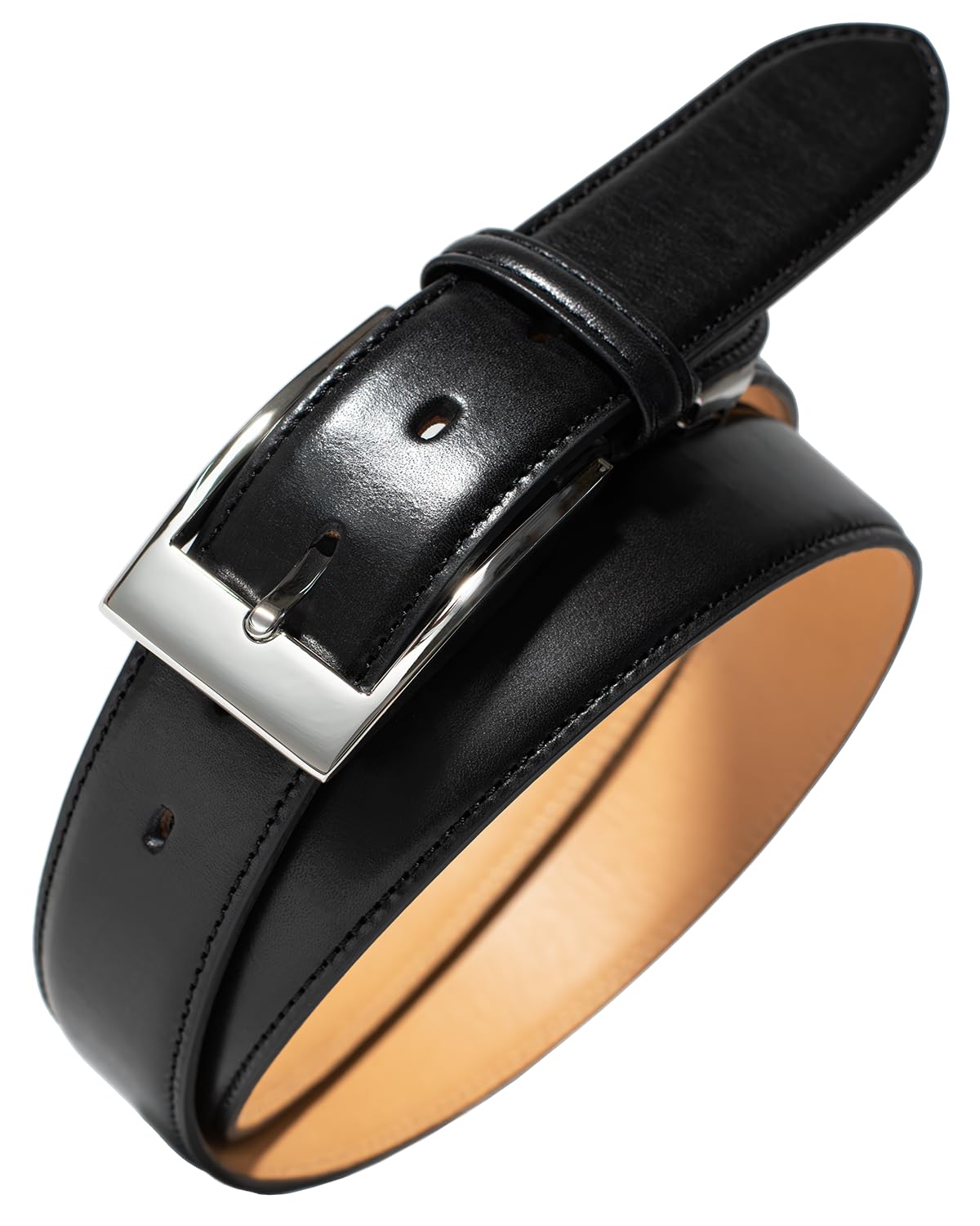 

TAVARAT 35 мм Натуральная кожа Сделано в Японии с Химедзи Регулируемый для делового повседневного мужского ремня, Кожа, Размер, (черный) чёрный