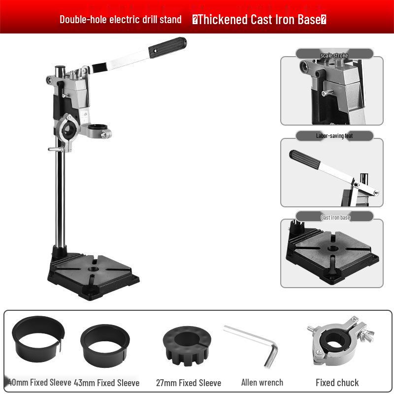 Multi-Functional Rotary Drill Stand Converts to Mini Bench Drill and Hole Punch Press