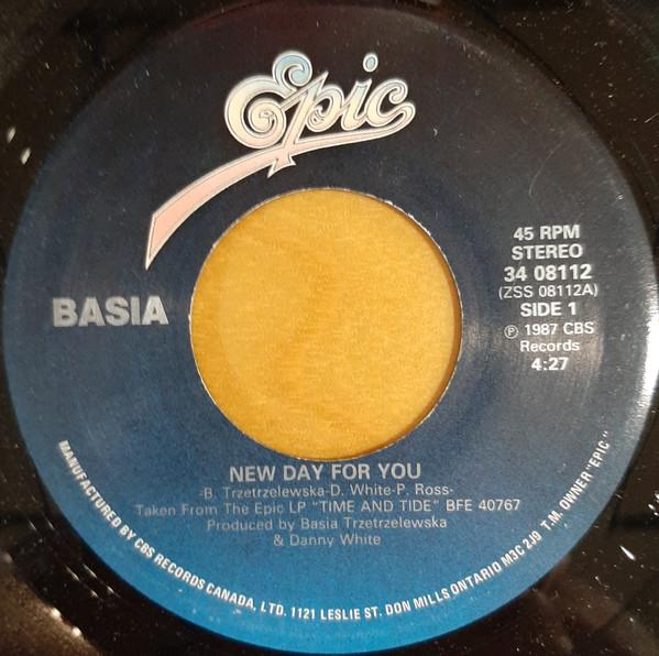 

7inch Record BASIA - New Day For You 3408112 Epic 1987 Canada Jazz Used