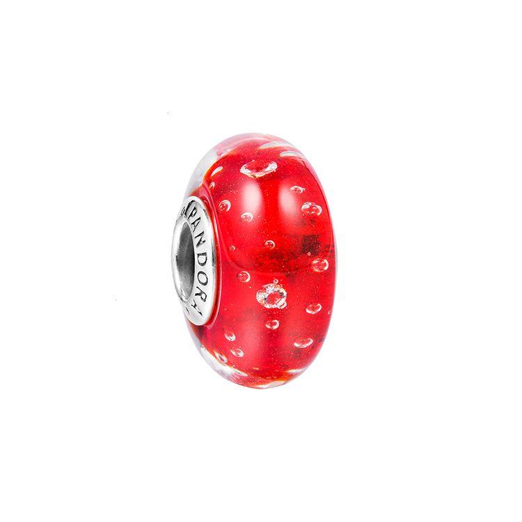 

Pandora Bubble Glass Bead Bracelet Red Women Bracelet 791631CZ Box,F,Red