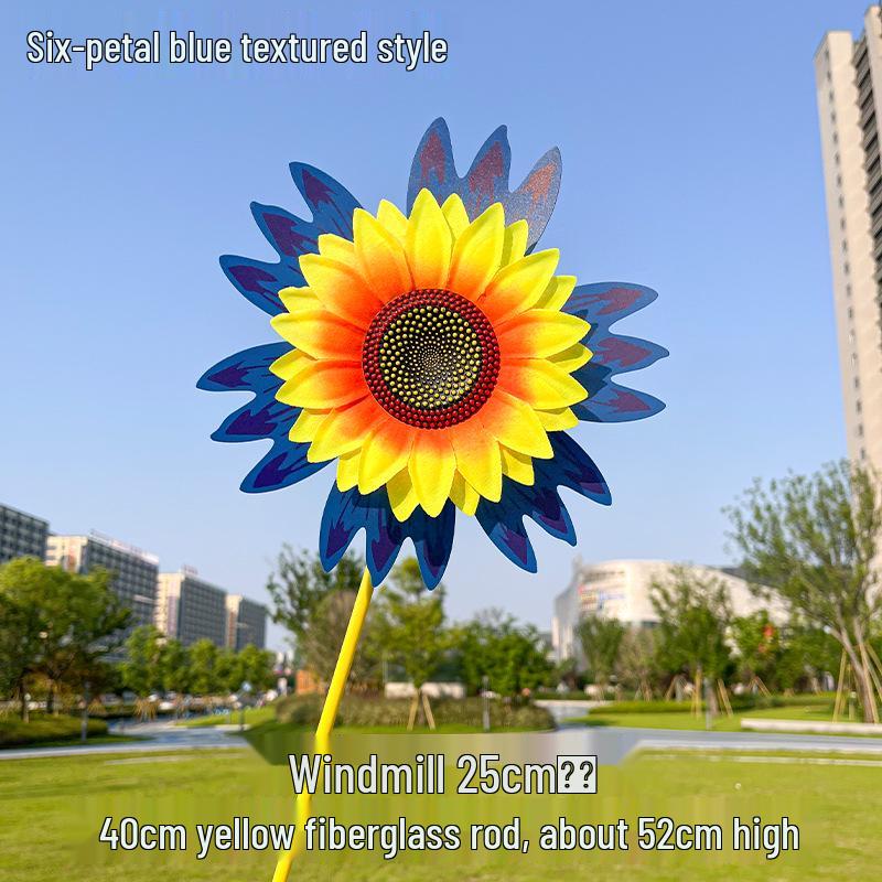 Children's Double-Layer Rotating Sunflower Pinwheel Outdoor Decoration
