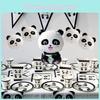 Charming Cartoon Panda Party Supplies Tableware Decor For Children's Day Festivities