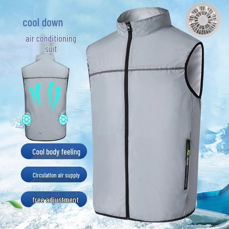 Men's Summer Cooling Vest with Fan: Outdoor Sun Protection, Sweat Absorption, Heatstroke Prevention, and Heat Dissipation.