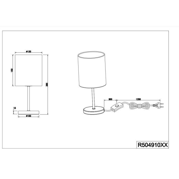 Trio Lampe De Table Jerry 13 X 28 Cm E14 Chrome 40W Gris