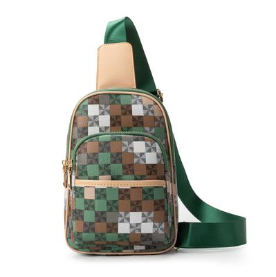 Plaid Print Chest Bag for Men and Women Large Capacity Shoulder Bag Personalized Camouflage Print Bag