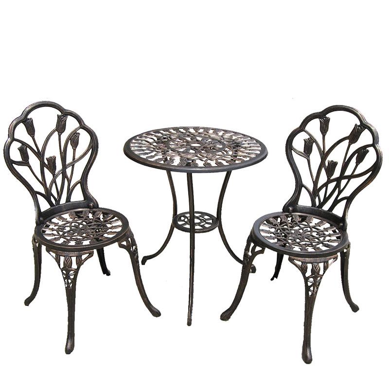 Luxury Cast Aluminum Outdoor Dining Table and Chairs Set for Garden or Balcony