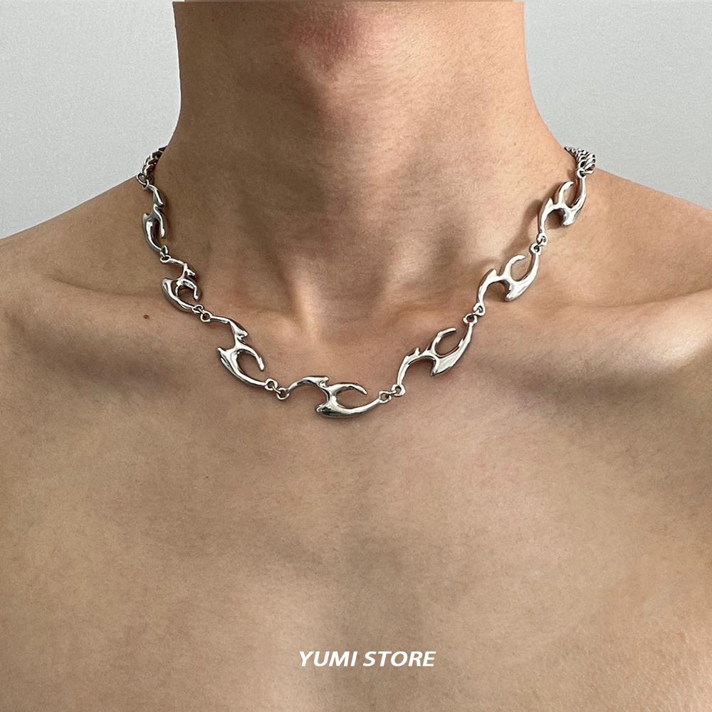 New Trend Irregular Titanium Steel Necklace For Man Luxury Collar Chain Unisex Jewelry Street Hip Hop Accessories