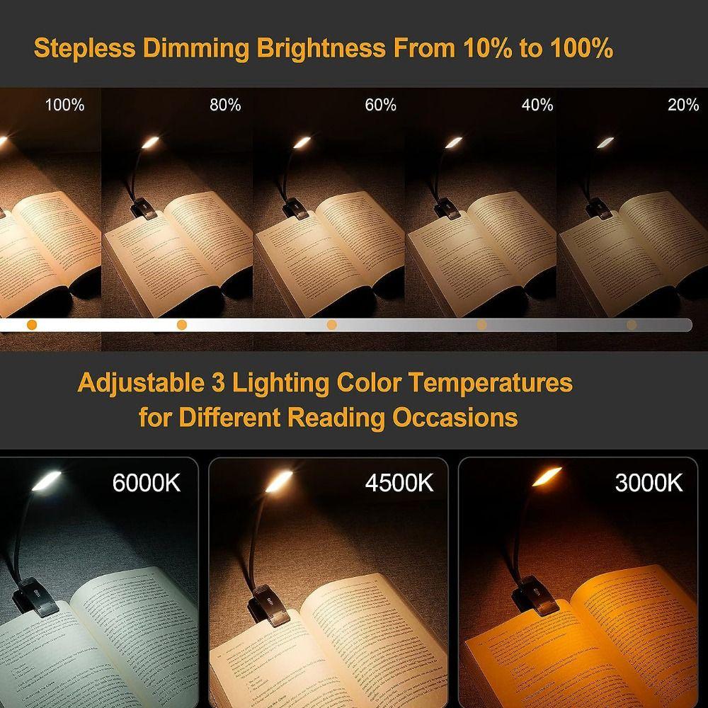 USB Rechargeable LED Clip-on Desk Lamp Portable Night Light Reading Light  Travel