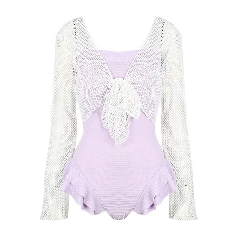 High-end Pure Desire Conservative Covering Abdomen Showing Slimming Sexy Hot Seaside Vacation One-piece Swimsuit Woman