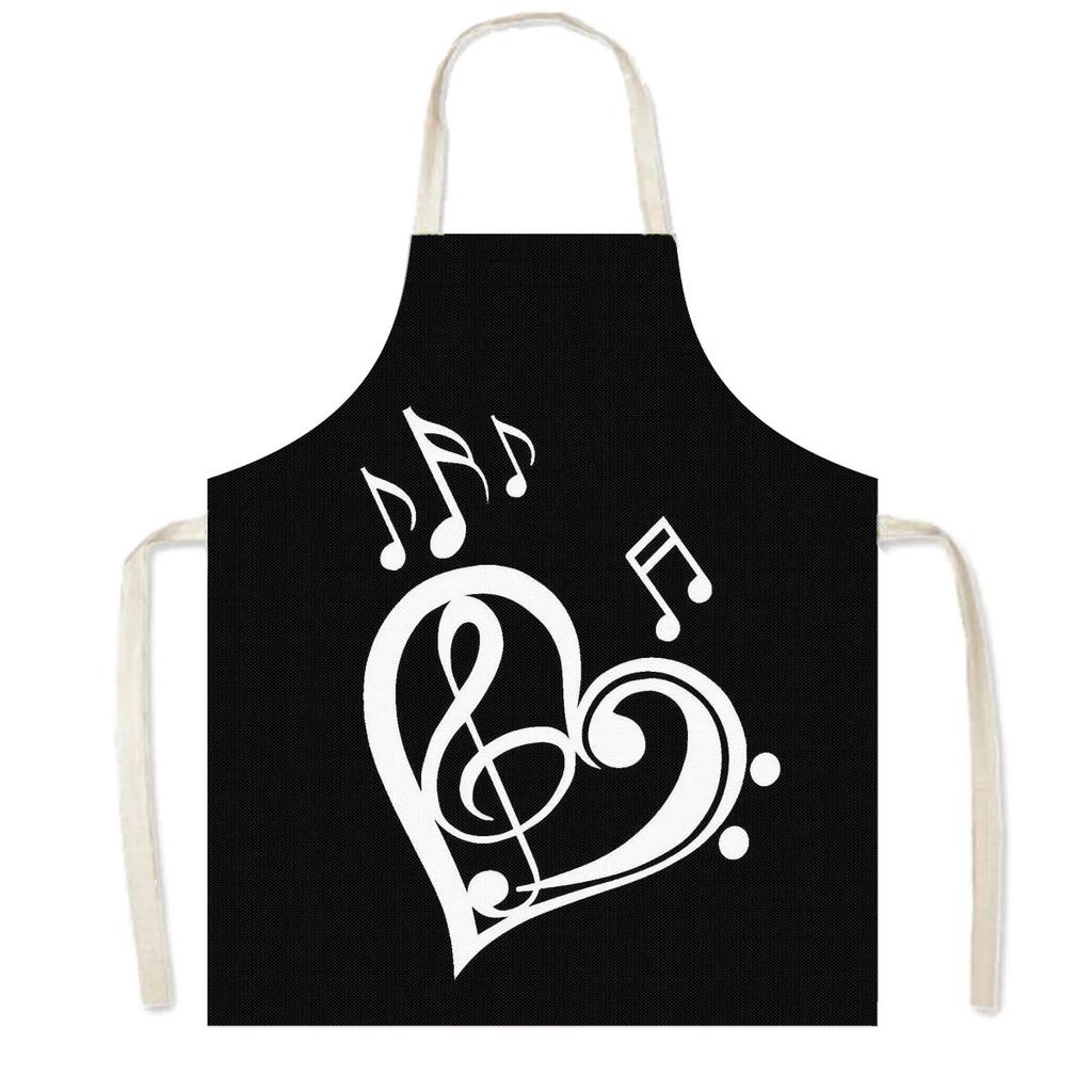 Music Rose Note Print Cooking Aprons Women Nice Lips Household Cleaning Clothing Baking Barber Chef Waiter Kitchen Apron