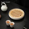 Chinese Hand-painted Orchid Ceramics Tea Tray Water Storage Round Trays Household Pot Bearing Teapot Mat Tea Set Accessories