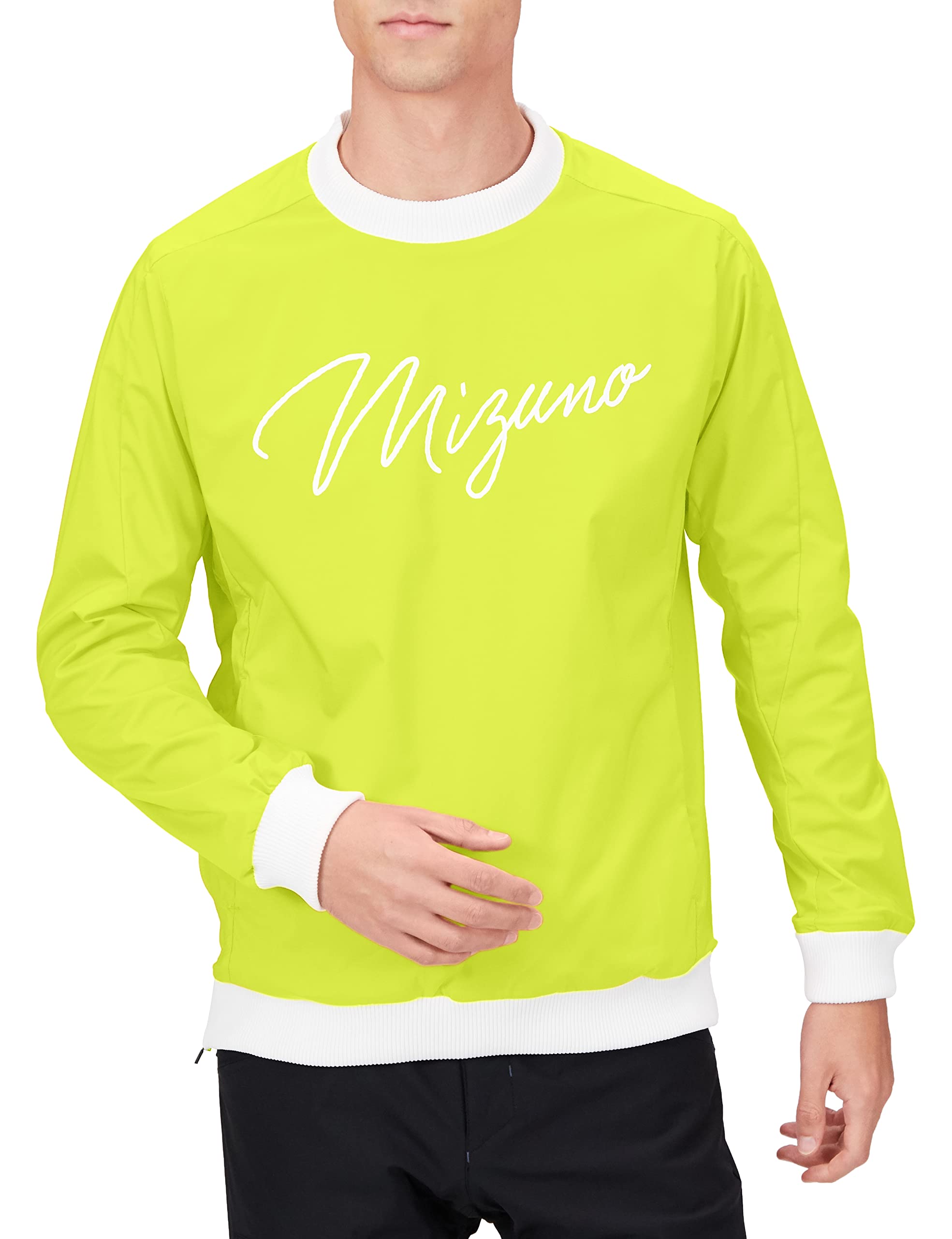 

Mizuno Logo Pullover Stretch Golf Lime Size 2XL Men s Water-Repellent Wear, Yellow, (E2ME2502)