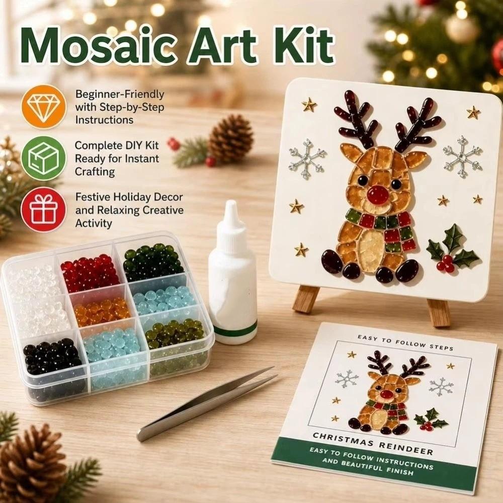 Colorful Glass Pieces DIY Sea Glass Mosaic Set Mosaic Crushed Glass Art Christmas Theme