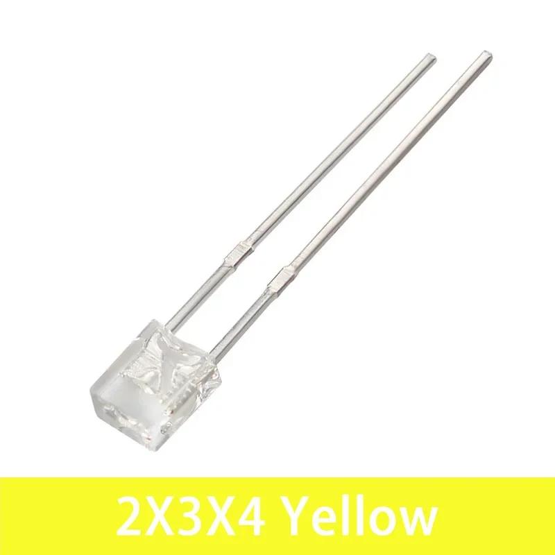 50/100pcs Super Bright 2*3*4mm LED Diode Kit Transparent Luminescence White Green Red Yellow Blue Led Lights Diodes 2x3x4mm