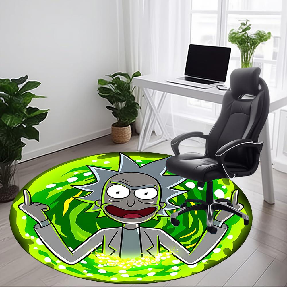 1 szt. Okrągły dywanik biurowy Rick, Antypoślizgowy, Miękki i wytrzymały dywanik biurowy do dekoracji wnętrz, Idealny do biura, Piękna dekoracja