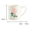 Japanese-Style Handmade Three-Dimensional Color Hydrangea High-Value Literary Relief Ceramic Breakfast Cup Drinking Cup