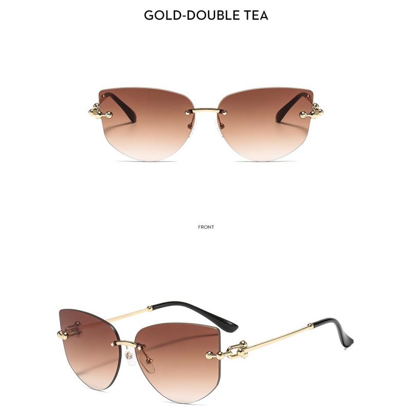 Women's sunglasses, men's and women's fashion polygonal frameless sunglasses