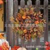 Harvest Wreath With Pumpkins Berries Vine Circle Halloween Thanksgiving Door Decor