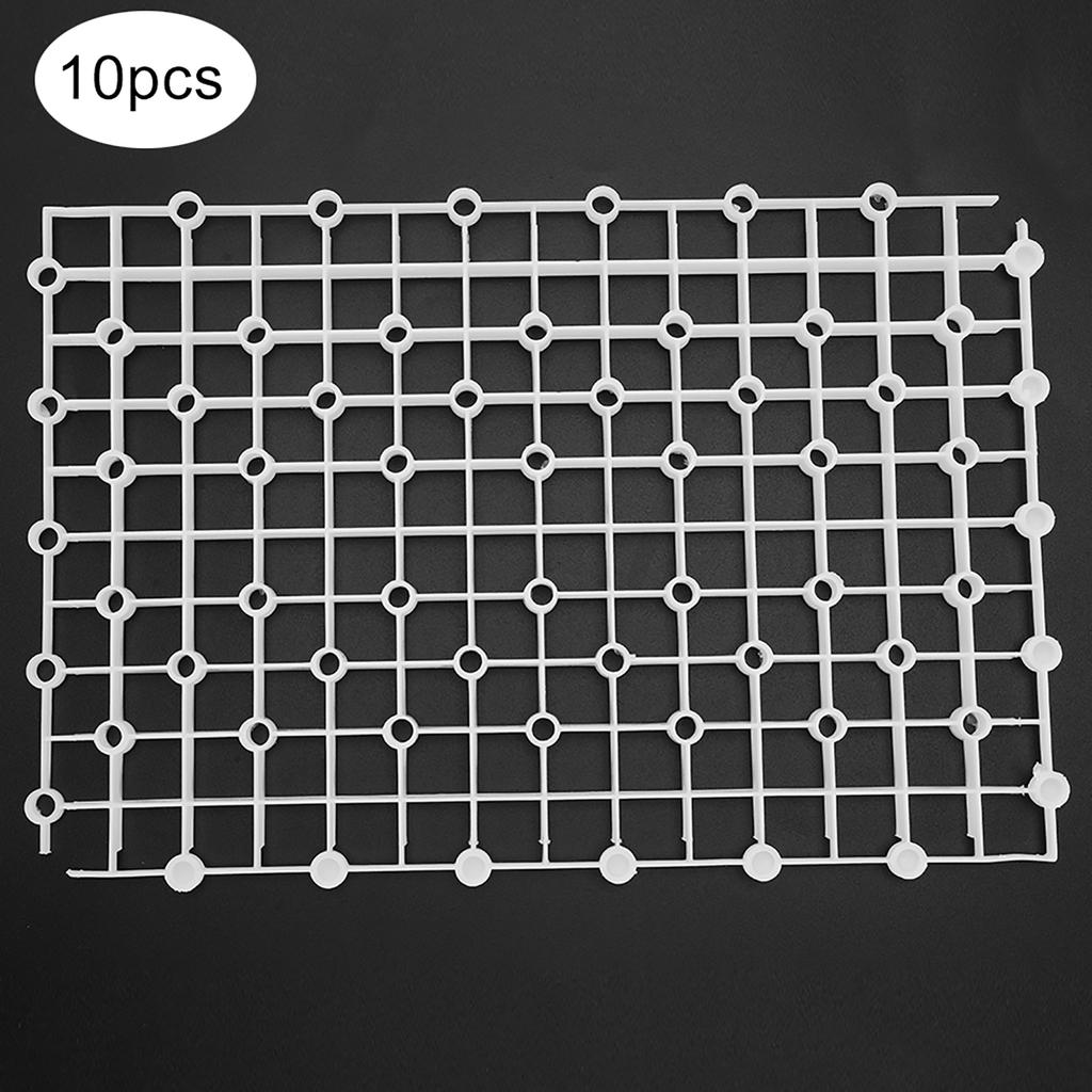 10 Stück Kunststoff Spleißen Aquarium Filter Bodengitterplatte Sieb für Aquarium Fischtank VerwendungWeiß