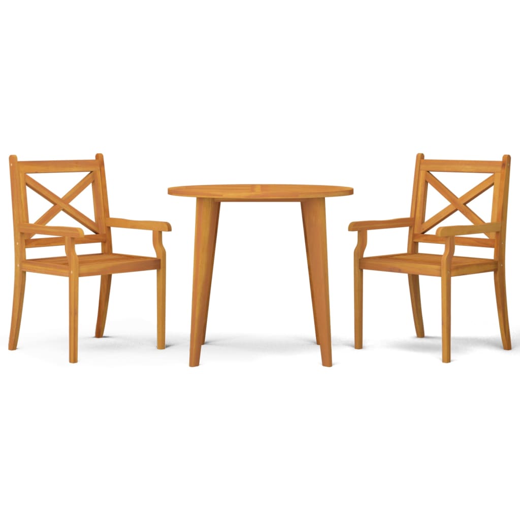 3 Piece Garden Dining Set Solid Acacia Wood