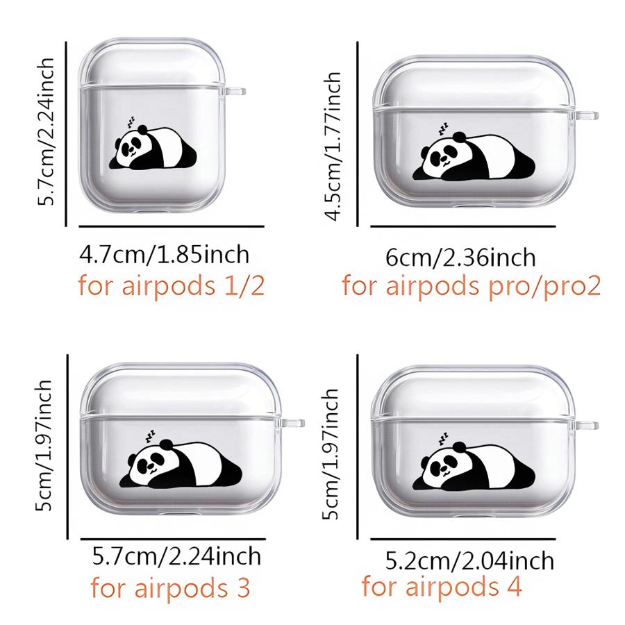 Case For Airpods Pro3 1 Pro2 Pro 2 3 4 Clear Earphone Cases Cover Cute Cartoon Panda