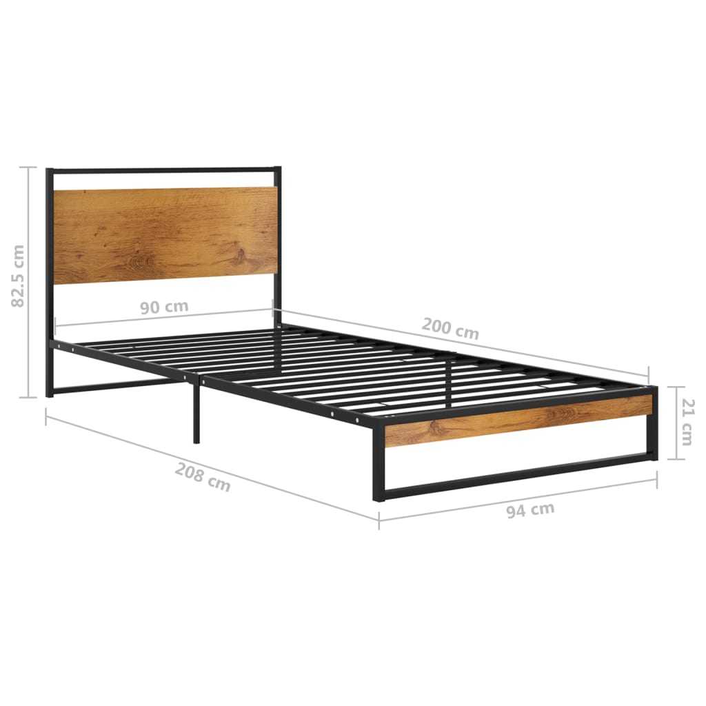 Metal Bed Frame 90 x 200 cm