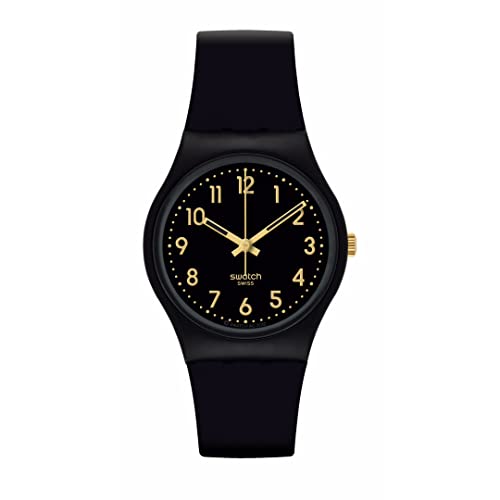 [Swatch] Golden Tac SO28B113 34mm Horloge - Zwart met Gouden Accenten