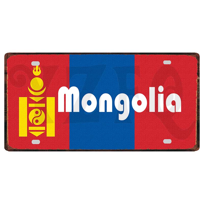YZFQCuba Jemen Haiti Bahamas Uruguay Nationalflagga Metall Vintage Resesouvenir Väggbutik Hem Konstdekor 30X15CM DC-1416B