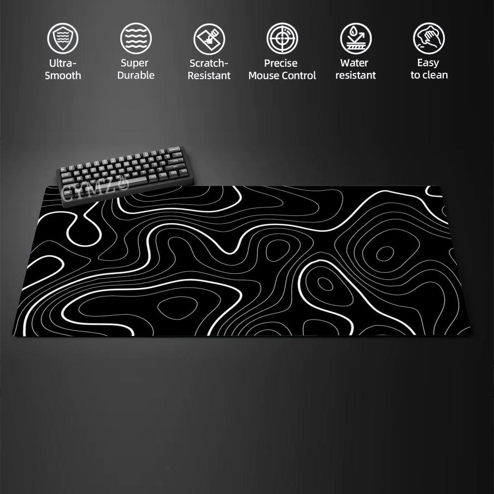 Gradient art line pattern large Mouse Pad Desk Mat NonSlip Durable Stitched Edge pc accessories Gaming mouse mat tapis souris