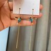 New Fashion Gold Color Leaf Earrings For Women Exquisite Mini Set Cubic Zirconia Wedding Ear Zircon Noble Pendant Gifts