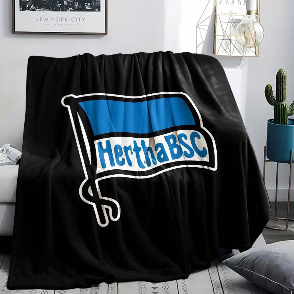 1PC Hertha BSC Patterned Flannel Blanket Suitable For All Seasons for Home Decor Warmth and Comfort Gifts Holiday Present
