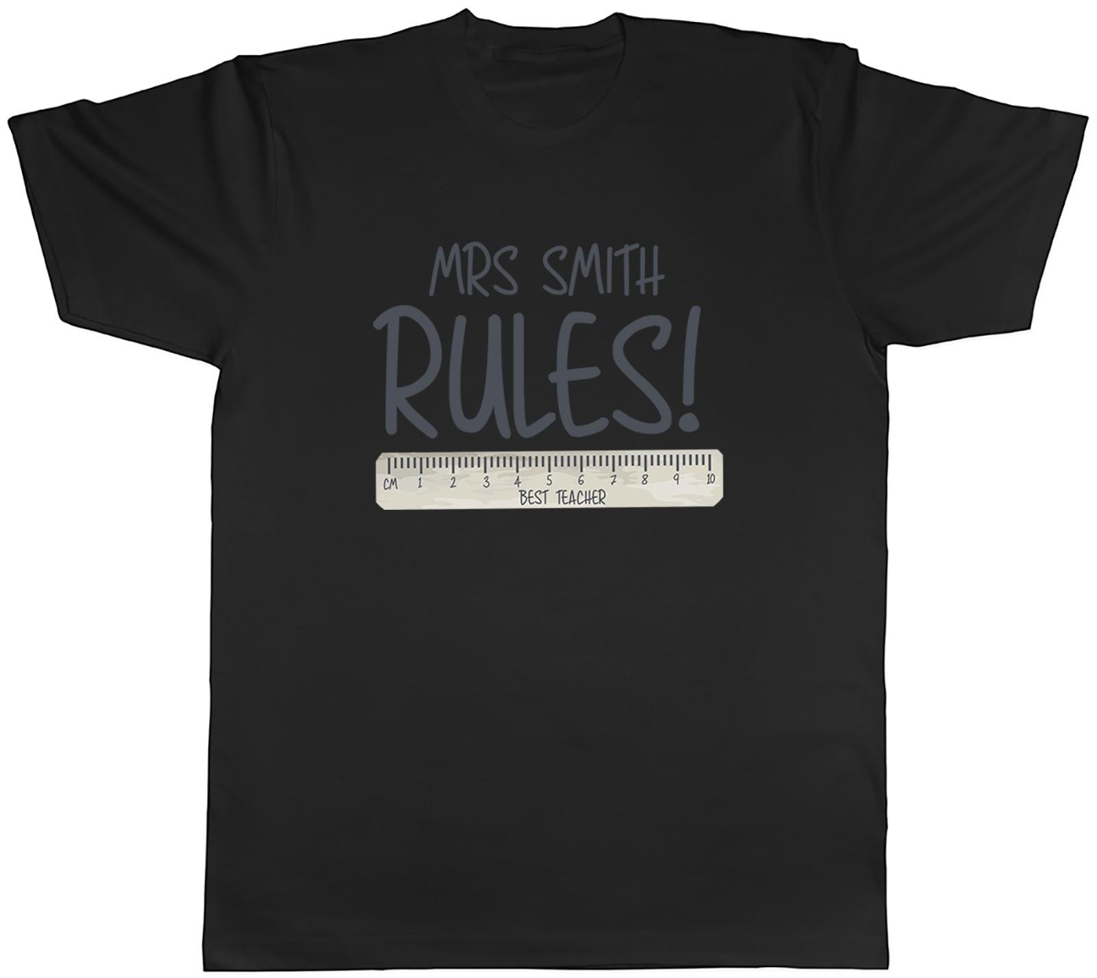 Personalised Teacher Rules Funny Ruler Teaching Mens T-Shirt Tee Gift Top XXL