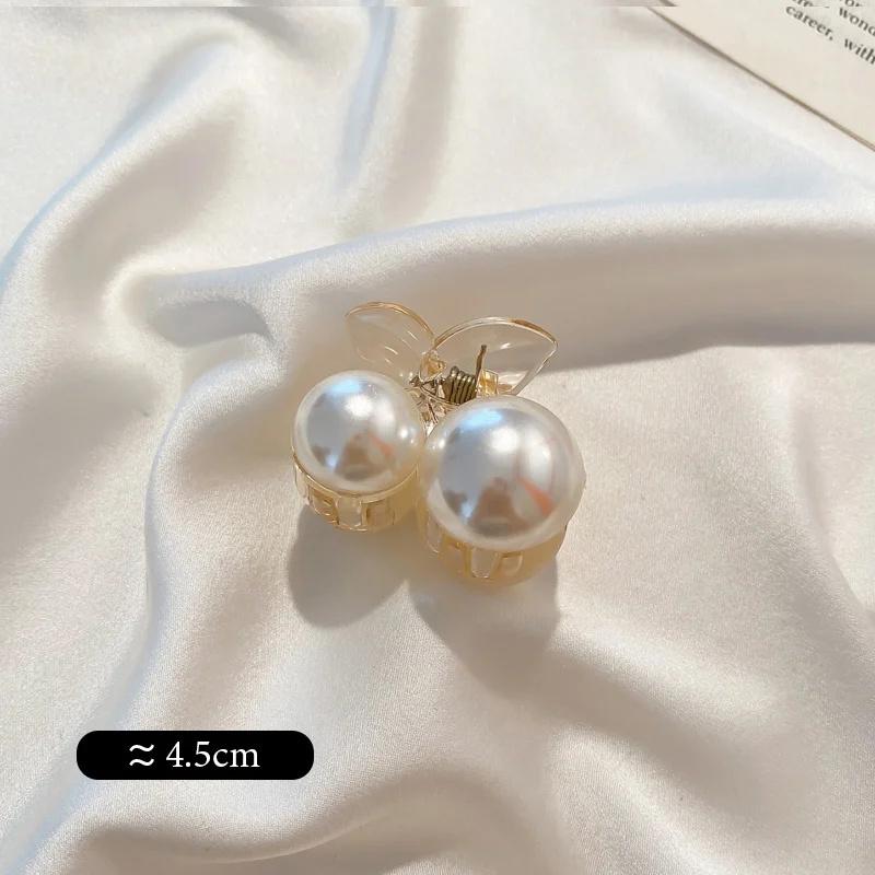 Vintage Pearl Clips Set Large Claw Korean Ponytail Big Barrettes Jaw Hairpins For Women Hair Accessories Hairgrip Gift