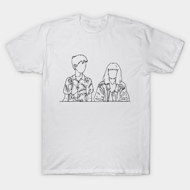 

Men Black Print T-shirt The End Of The F***Ing World No-Cut Transfer Paper Print Cotton Tshirt L