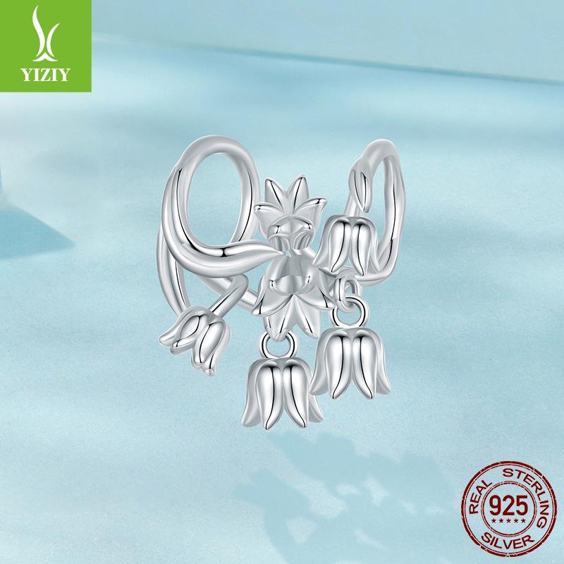 925 Sterling Silver Lily Of The Valley Beaded Charm Loose Bead Accessories Accessories