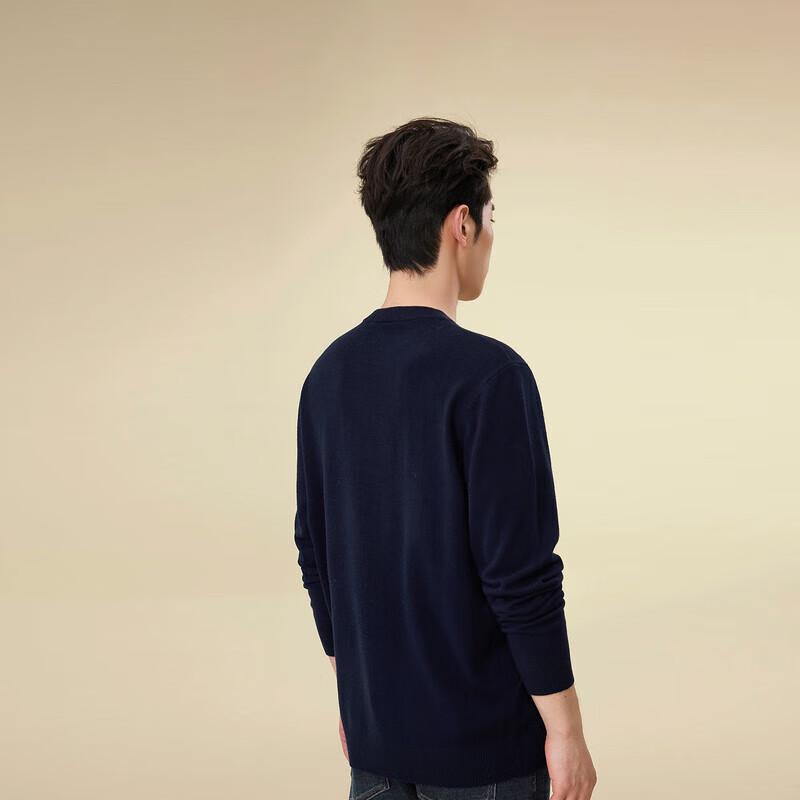 HLA Men's Pure Wool Round Neck Business Casual Sweater